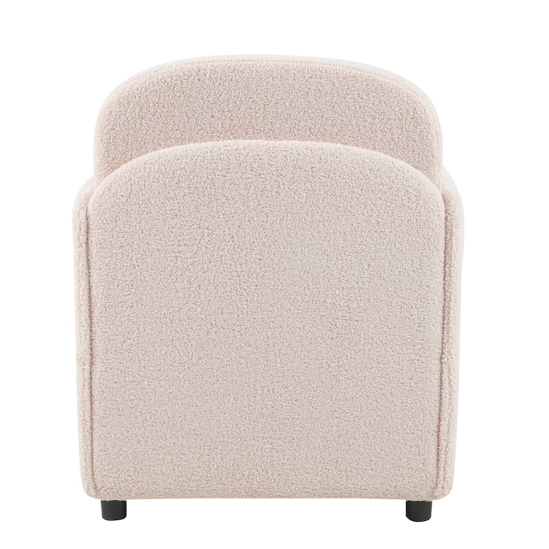 Anmytek Pet Friendly 2-in-1 Multi-Functional Plush Sherpa Upholstered Leisure Armchair - Lumbar Pillow