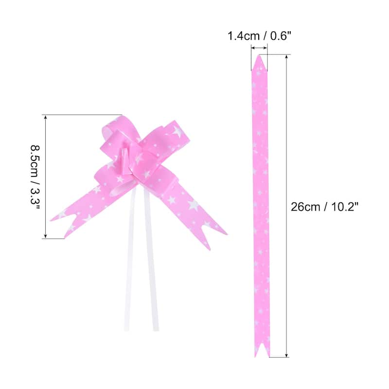 100Pcs 3.3inch Pull Bows Baskets Gift Wrapping Butterfly Knot Bow - Pink