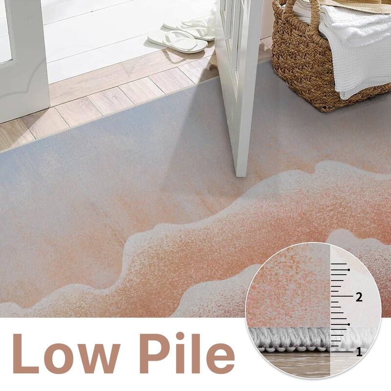 Mcow Modern Abstract Machine Washable Low Pile Area Rugs - 8'X10'