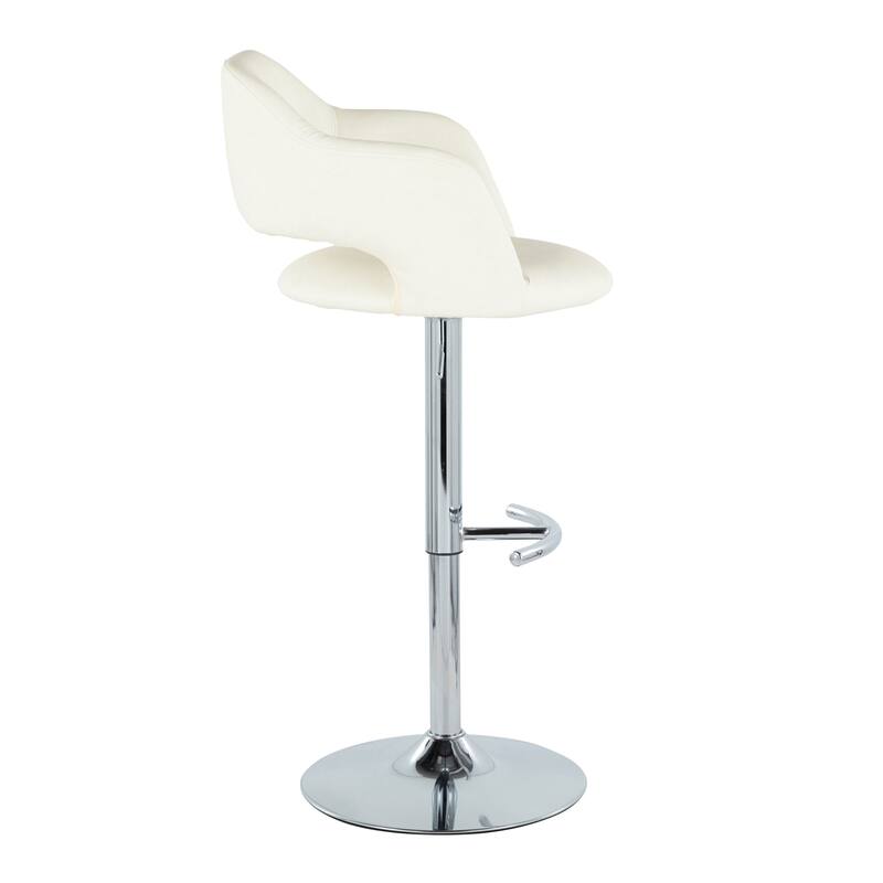 Porch & Den Vallen Adjustable Faux Leather Bar Stool with Rounded T Footrest (Set of 2)