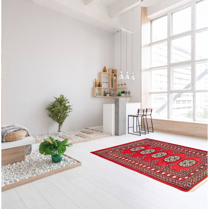 ECARPETGALLERY Hand-knotted Finest Peshawar Bokhara Red Wool Rug - 2'2 x 2'11