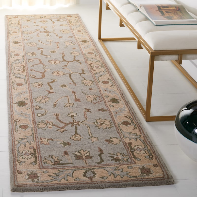SAFAVIEH Heritage Jolande Hand-tufted Wool Oriental Area Rug - 2'3" x 8' Runner - Beige/Grey