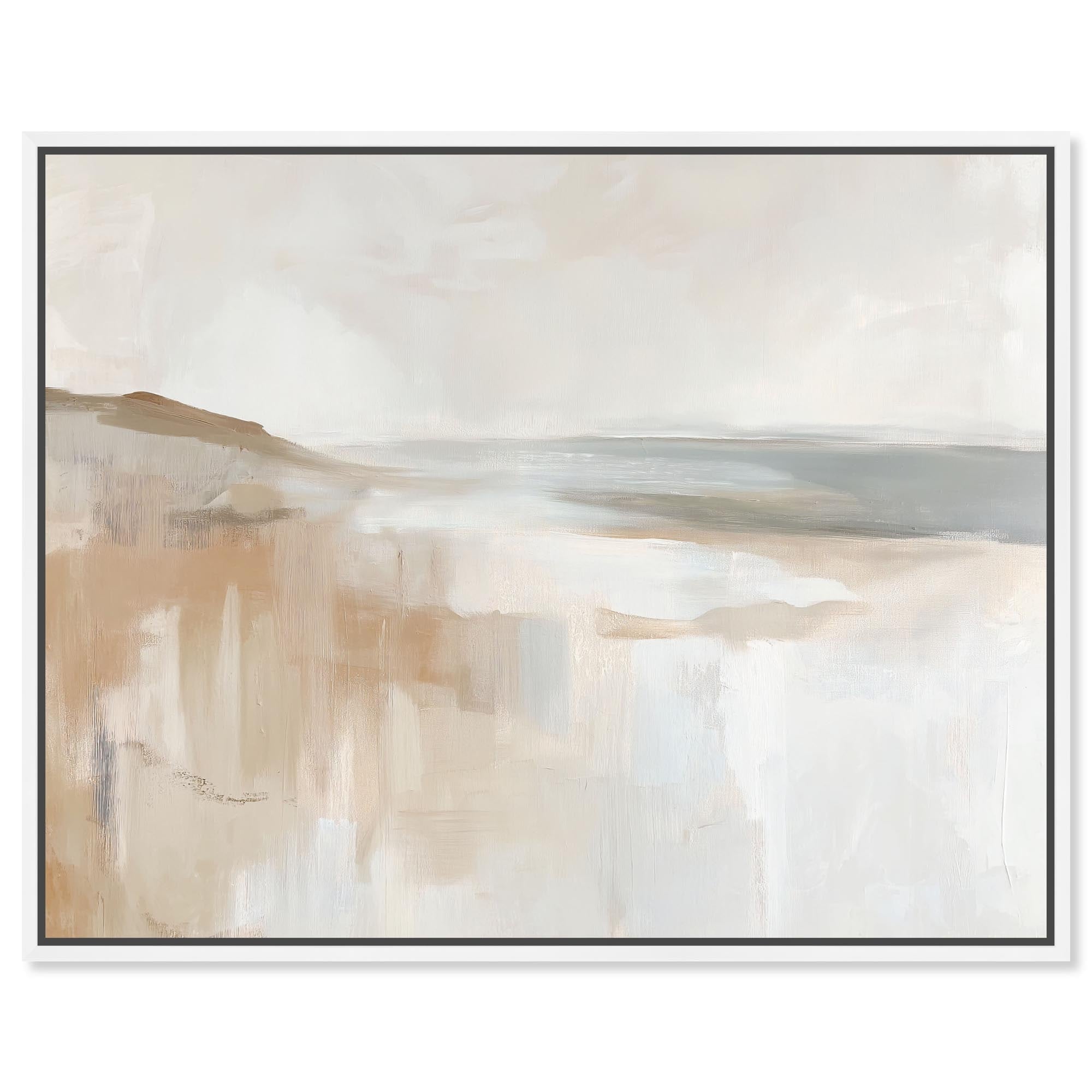 Winter Beach Abstract Art Framed Canvas Print by Art Remedy