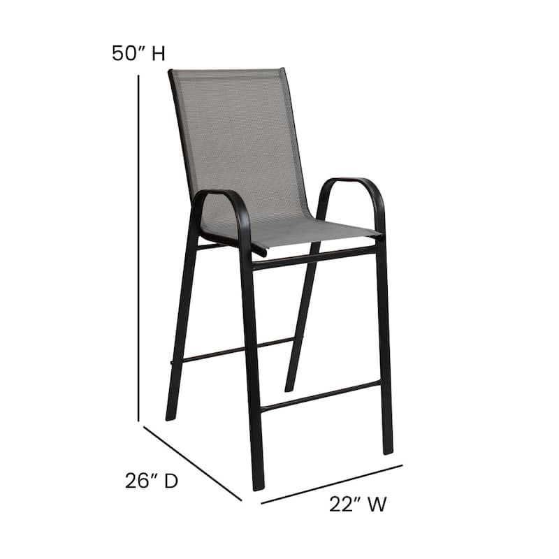 4 Pack Outdoor Barstools with Flex Comfort Material - Patio Stool