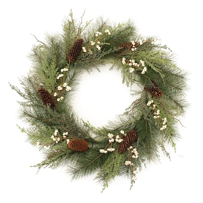 Mixed Pine and Tallow Berry Wreath 28"D