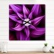 preview thumbnail 10 of 13, Designart 'Fractal Flower Purple' Oversized Modern Wall CLock 16 in. Wide x 16 in. High