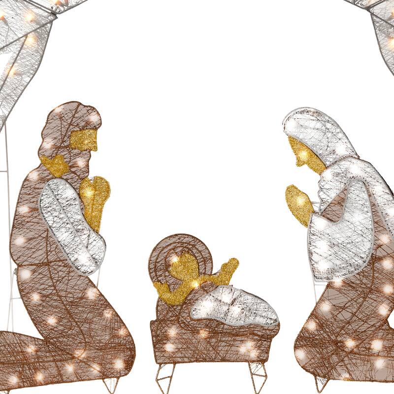 National Tree Company 55 in. Pre-lit Nativity Scene Outdoor Decoration - White - 55 in