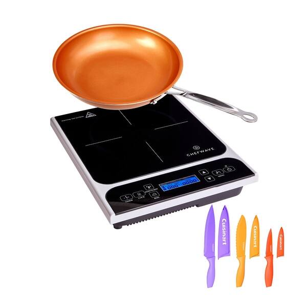 slide 2 of 5, ChefWave LCD 1800W Portable Induction Cooktop with 10in Fry Pan Bundle