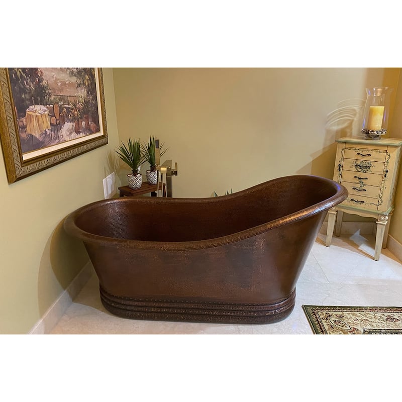 67-in Hammered Copper Single Slipper Bathtub in Oil Rubbed Bronze (BTS67DB)
