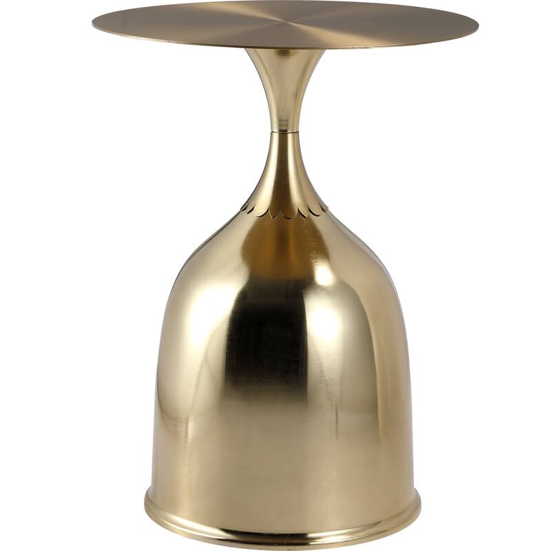 Leisuremod Oslo Side Table Round Stainless Steel Top and Pedestal Base