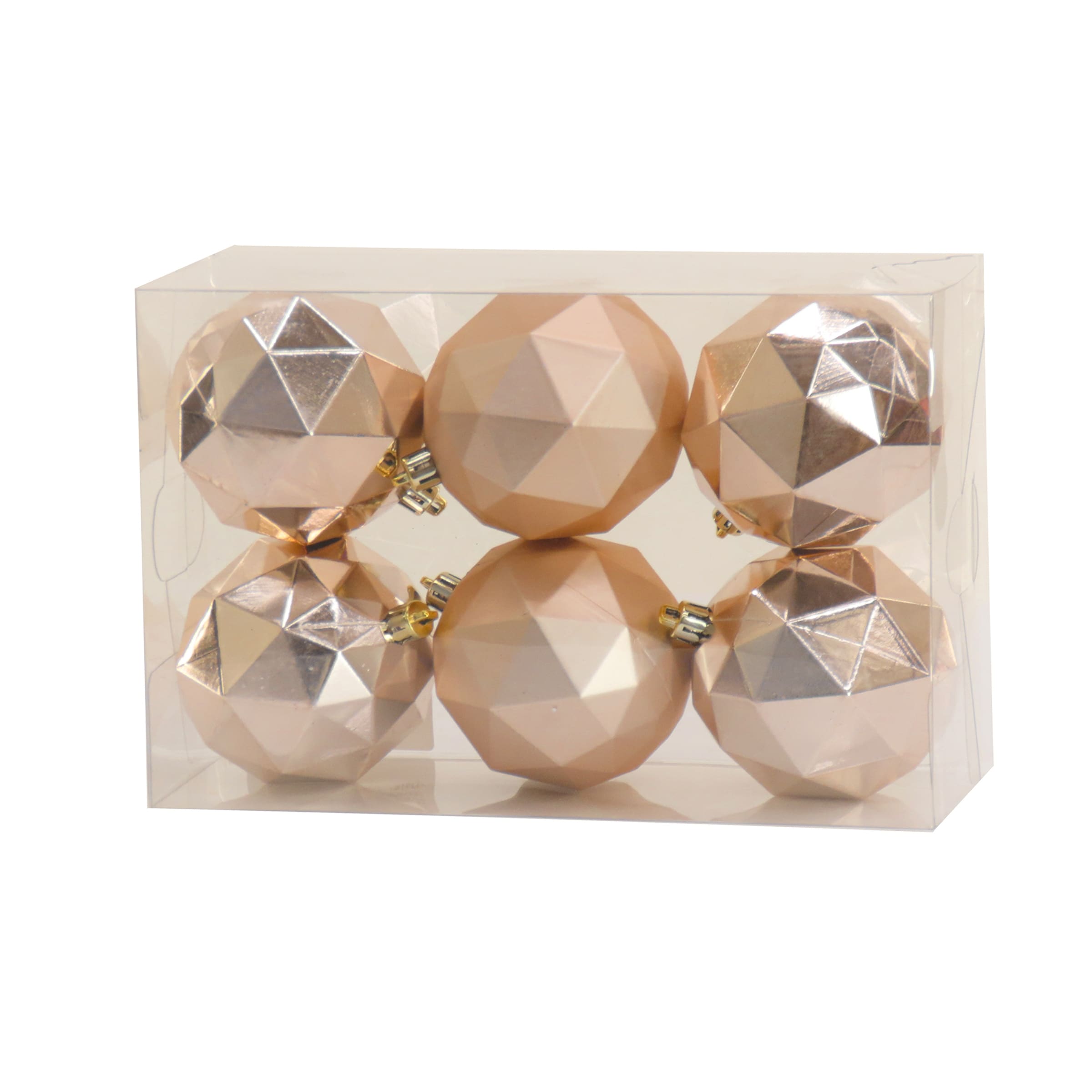 National Tree Company 6-Piece Shatterproof Geometric Silver Ornaments - 3 in