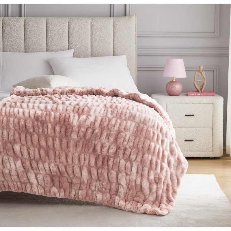 Nanshing Yoona Faux Fur Reversible Throw Blanket