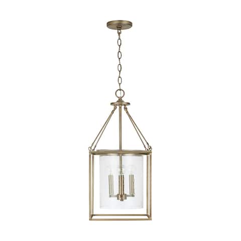 Cooper 4-light Hanging Pendant w/ Clear Seeded Glass