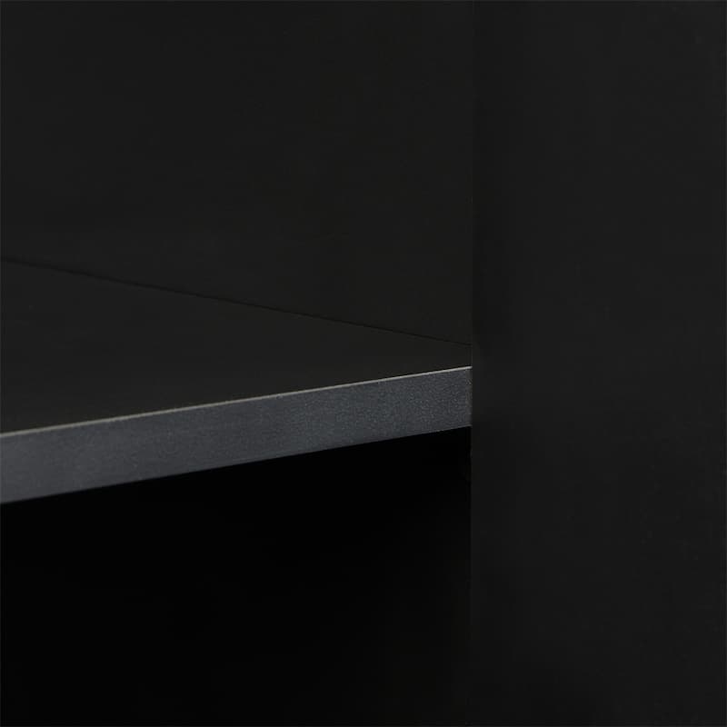 4-Door Wood Sideboard with Metal Cross Leg