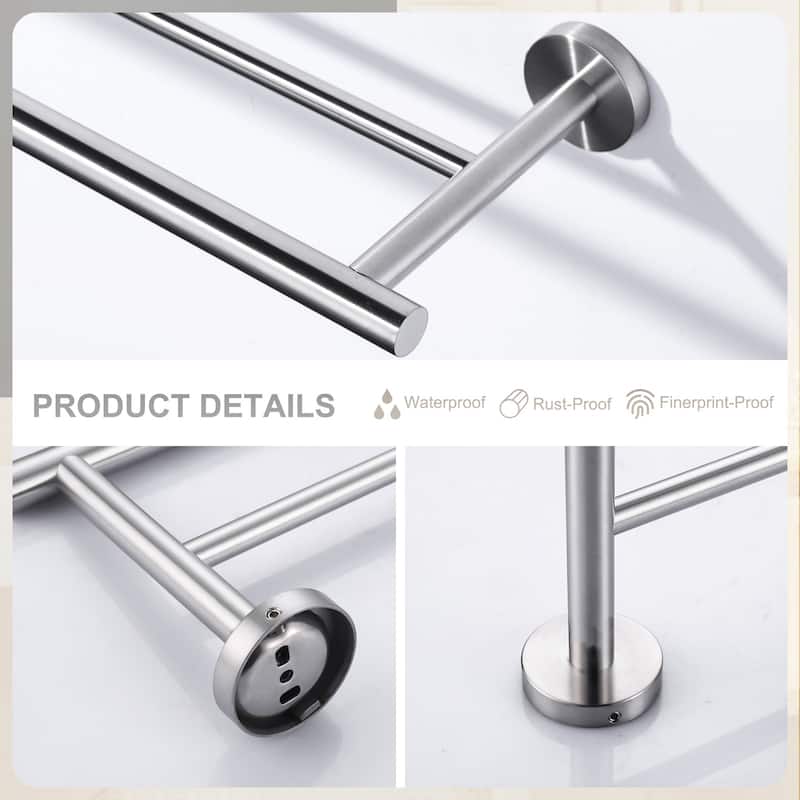 WOWOW Wall Mounted Stainless Steel Double Towel Bar