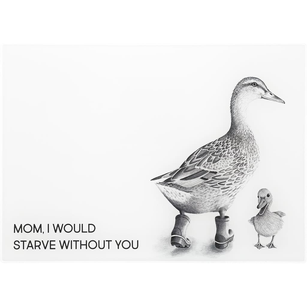 Pavilion Mom, I Would Starve Without You Glass Cutting Board - 13.75" x 9.75"
