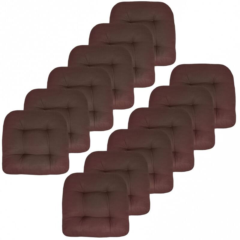 Indoor-Outdoor Reversible Patio Seat Cushion - Chocolate - Set of 12