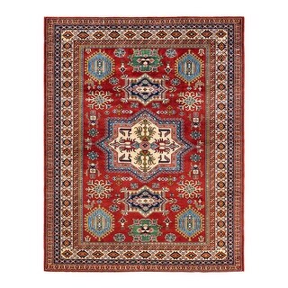 Overton Tribal One-of-a-Kind Hand-Knotted Area Rug - Red, 5' 10" x 7' 8" - 5' 10" x 7' 8"