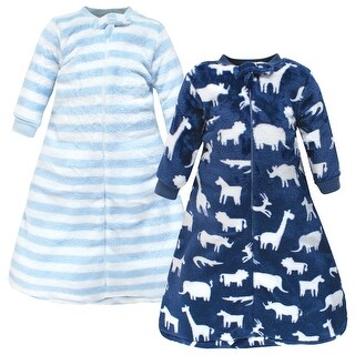 Hudson Baby Infant Boy Plush Long-Sleeve Sleeping Bag, Sack, Blanket, Safari Silhouette, 0-9 Months