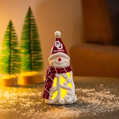 University of Oklahoma Snowman LED Garden Statuary, 8"