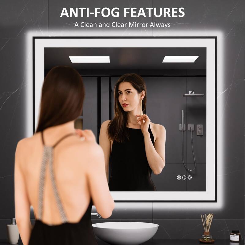 36x36 Inch Frameless LED Bathroom Mirror,Smart Mirror