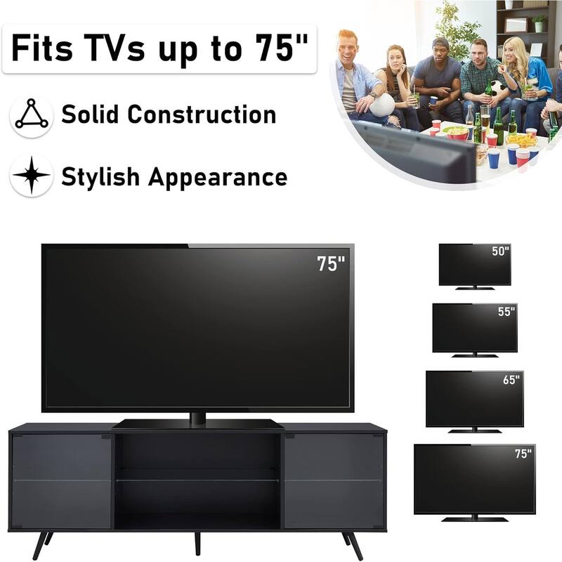 Modern TV Stand for TVs up to 75 Inch with LED Lights