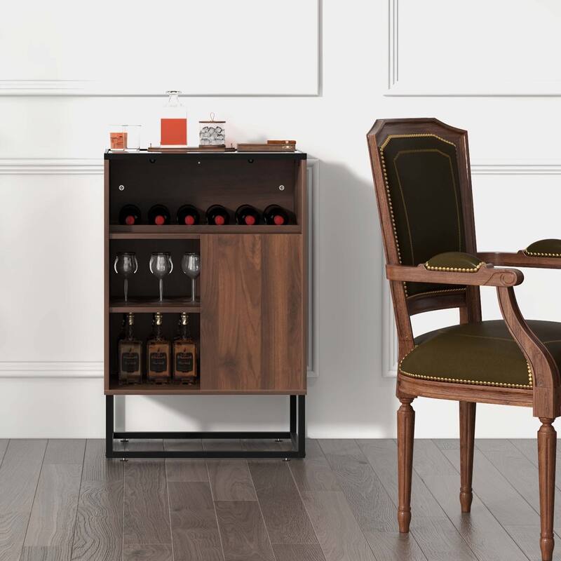 Costway Wine Storage Cabinet Buffet Sideboard with Adjustable Shelf & - See Details