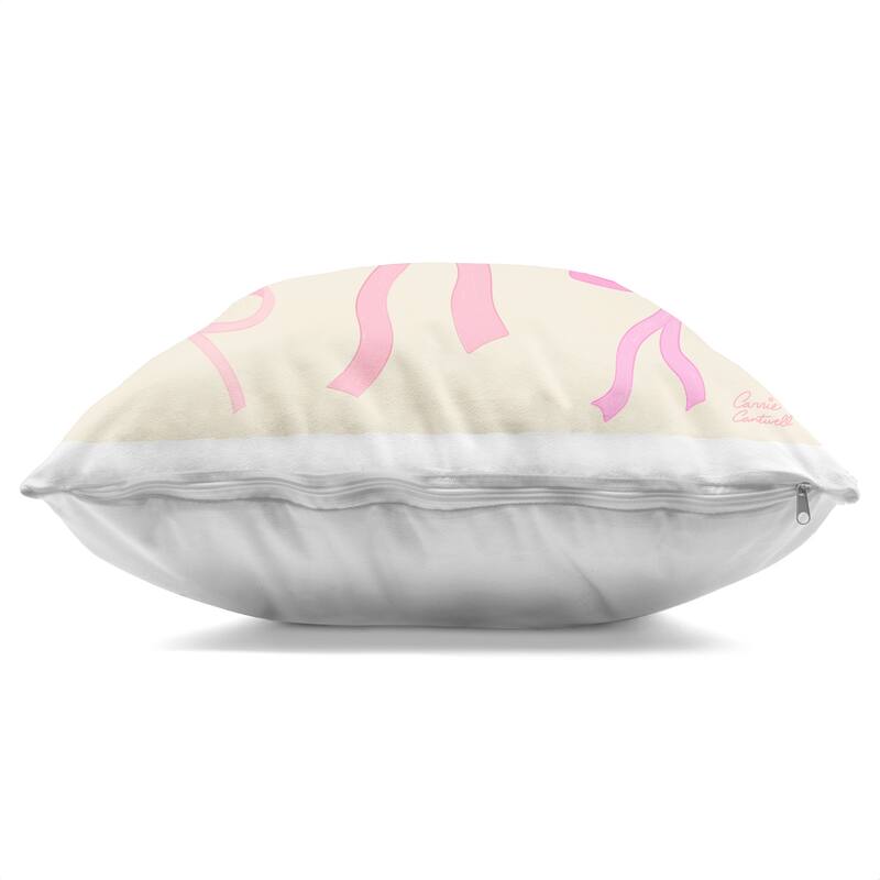 Stupell Trendy Pink Bows Assortment Decorative Printed Throw Pillow Design by Carrie Cantwell