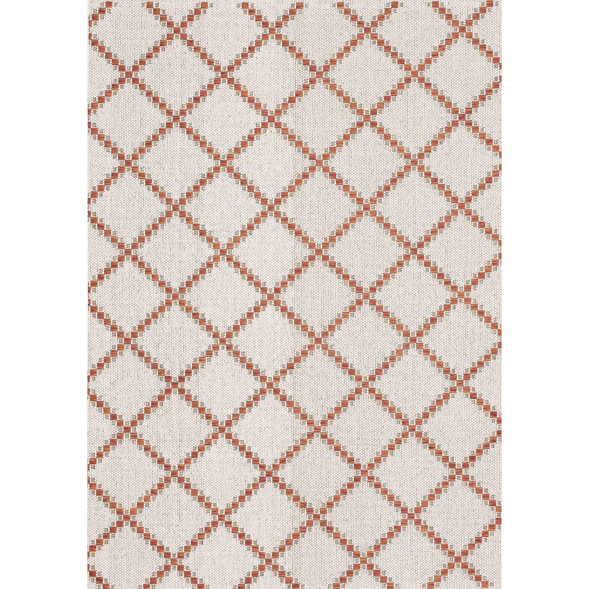 Shop Black Friday Deals On Terrain Cream Orange Lattice Indoor Outdoor Rug Overstock 31319377