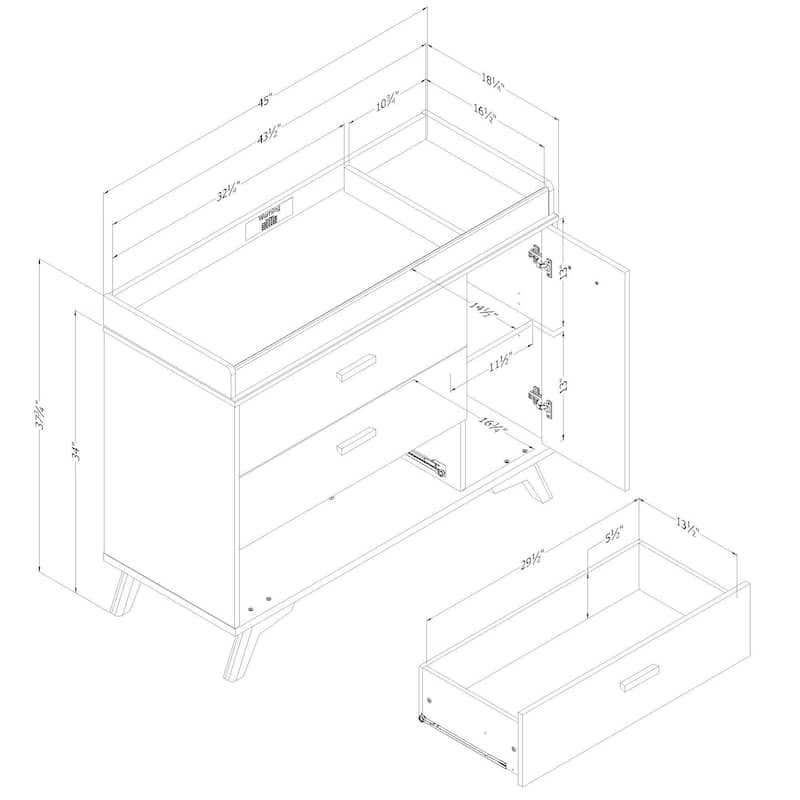 South Shore Milos 3-Drawer Changing Table