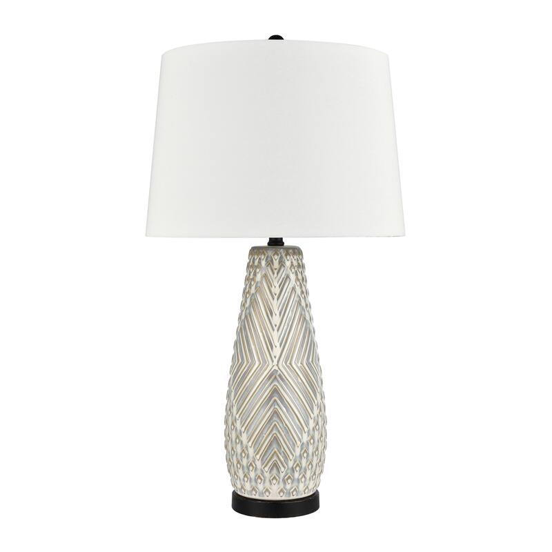Elk Home Whitland Gray Glazed With White Shade 1 Light Table Lamp
