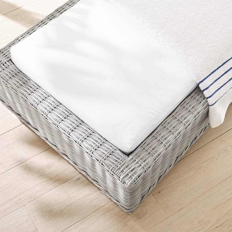 Conway Sunbrella Outdoor Patio Wicker Rattan Chaise Lounge