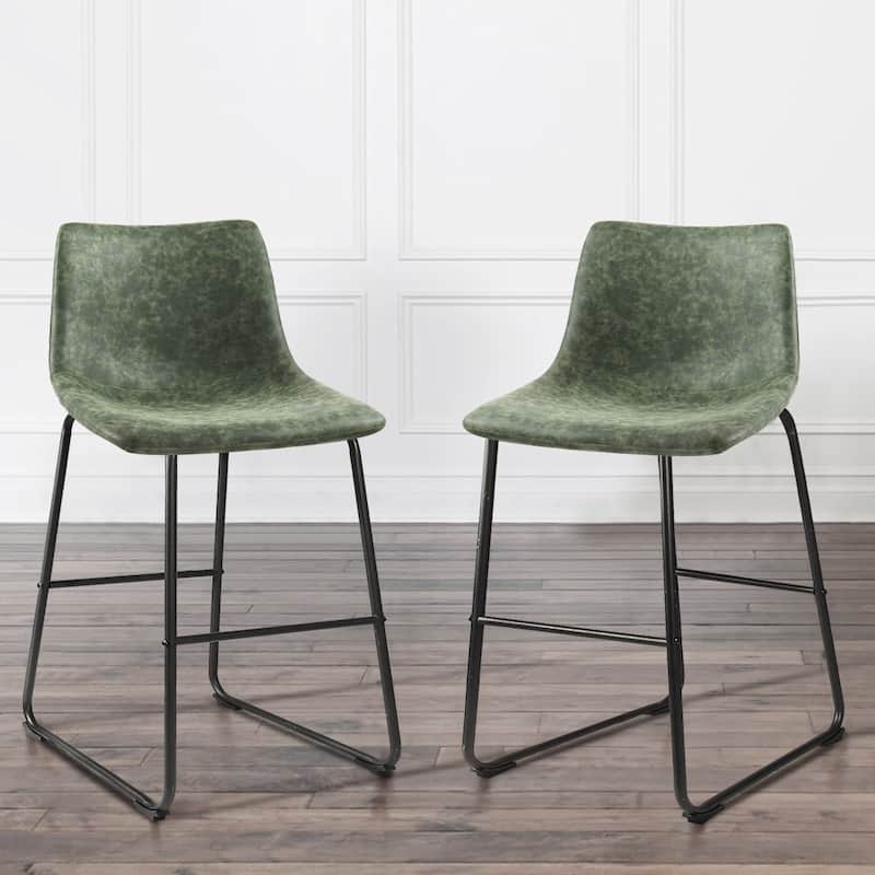 Bossin 18/26/30 inch Bar Stools,Counter Height Bar Stools with Back Modern PU Leather Stools Dining Chair with Footrest