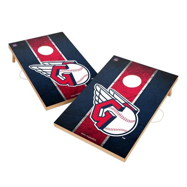 slide 2 of 5, Vintage Cleveland Guardians MLB Regulation 2x4 Cornhole Set Include Carry Case