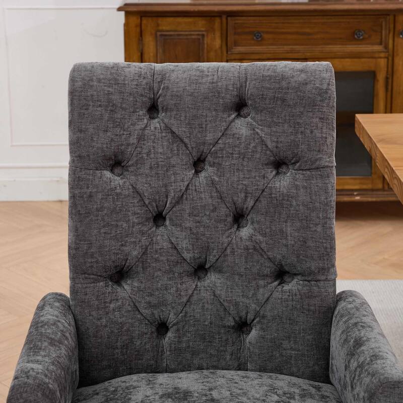 Roomfitters Upholstered Dining Chairs with Barrel Back and Wood Legs, Modern Accent Side Chairs for Living Room