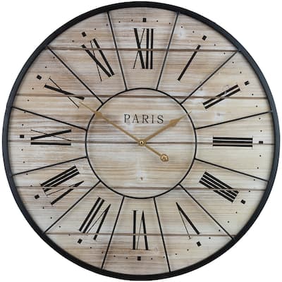 Metal & Solid Wood Wall Clock (60 diameters)