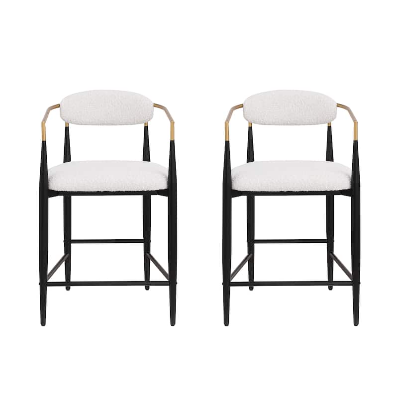 Christopher Knight Home Elmore Fabric and Iron 25-Inch Tall Counter Stools (Set of 2)