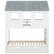 preview thumbnail 11 of 14, Artsy Twin over Twin House Bunk Bed with Trundle, Sturdy Roof and Windows, Playful Design, Space-saving, White