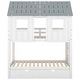 preview thumbnail 9 of 12, Modern Twin over Twin Wooden House Bunk Kids Bed with Trundle,Ladder,Guardrail,Roof and Windows