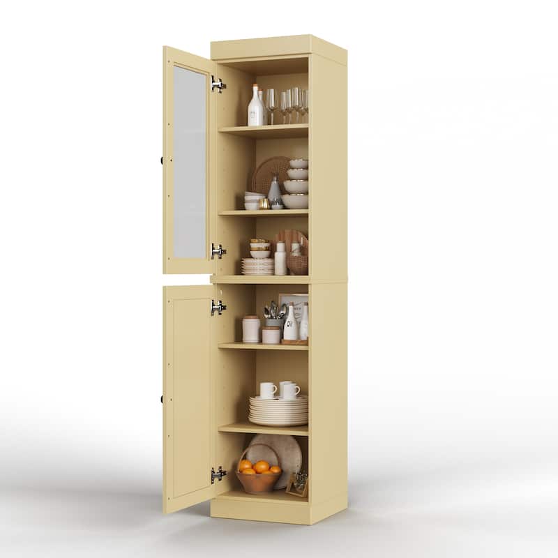 100% Solid Wood 16.5" Kitchen Pantry Cabinet with Doors by Palace Imports