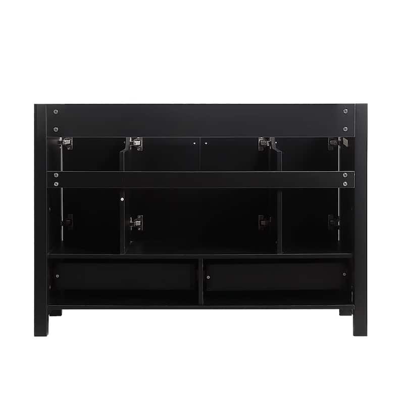 48" Bathroom Vanity with Ceramic Sink Combo, Abundant Storage Cabinet