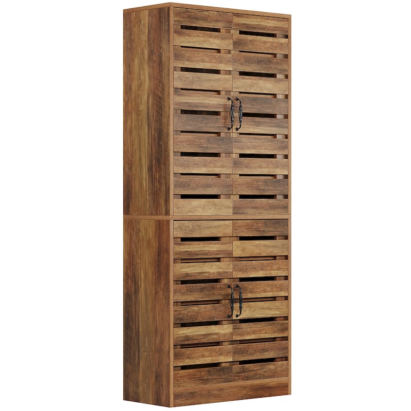 70.8" Kitchen Pantry Cabinet, 9-Tier Kitchen Storage Cabinet, Farmhouse Storage Cabinet for Dining Room