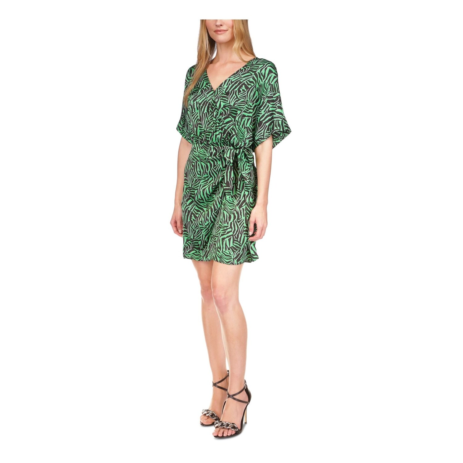Michael Kors Women's Pop Zebra Tie Wrap Dress Green Size X-Small - Bed Bath  & Beyond - 40630871
