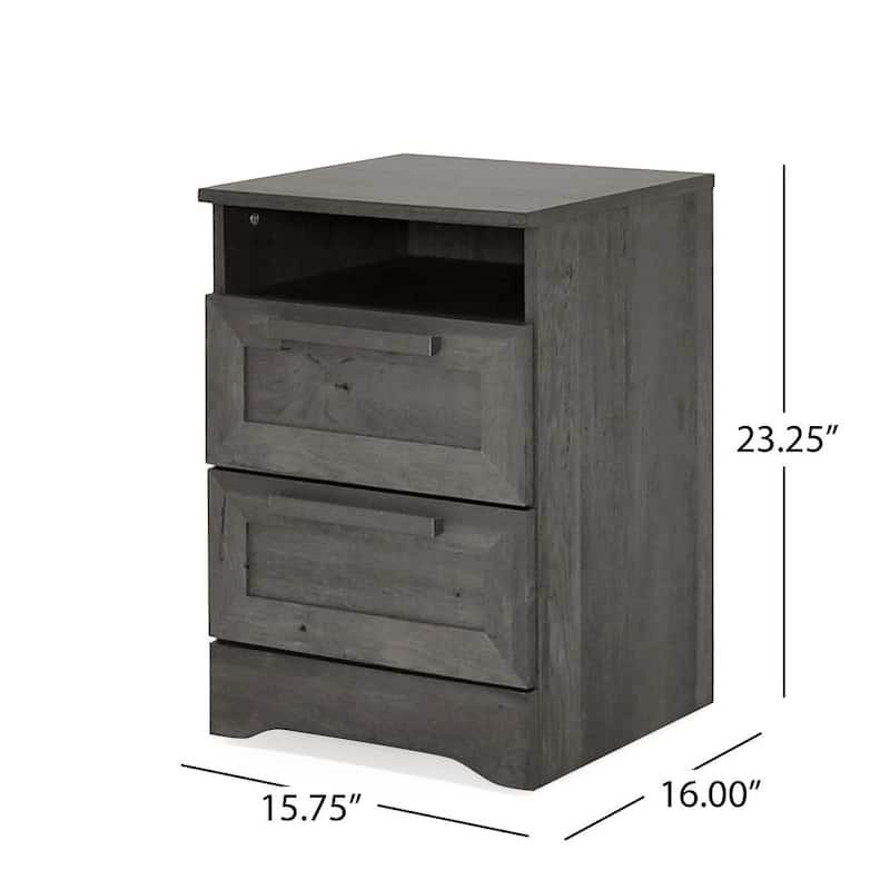 15.80" W Modern 2 Drawer Nightstand by Christopher Knight Home
