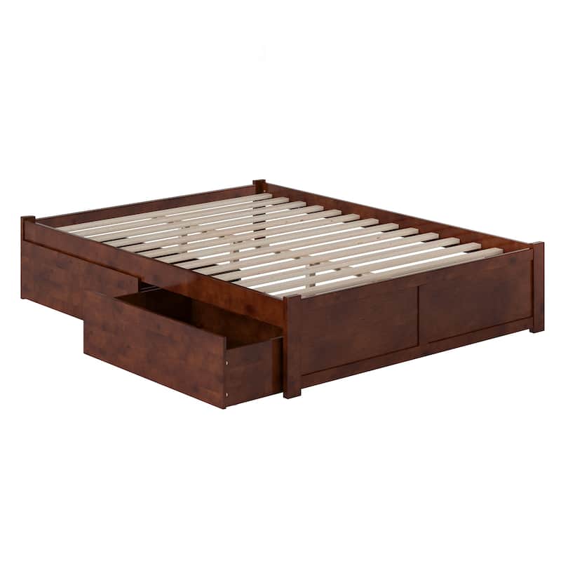 Concord Platform Bed with Footboard and Storage Drawers