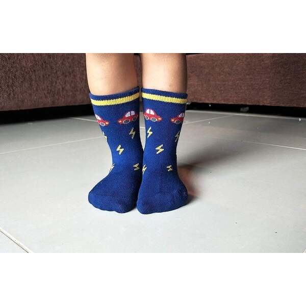 RATIVE RB-71112 Non Skid Anti Slip Crew Socks With Grips For Baby Toddlers Boys