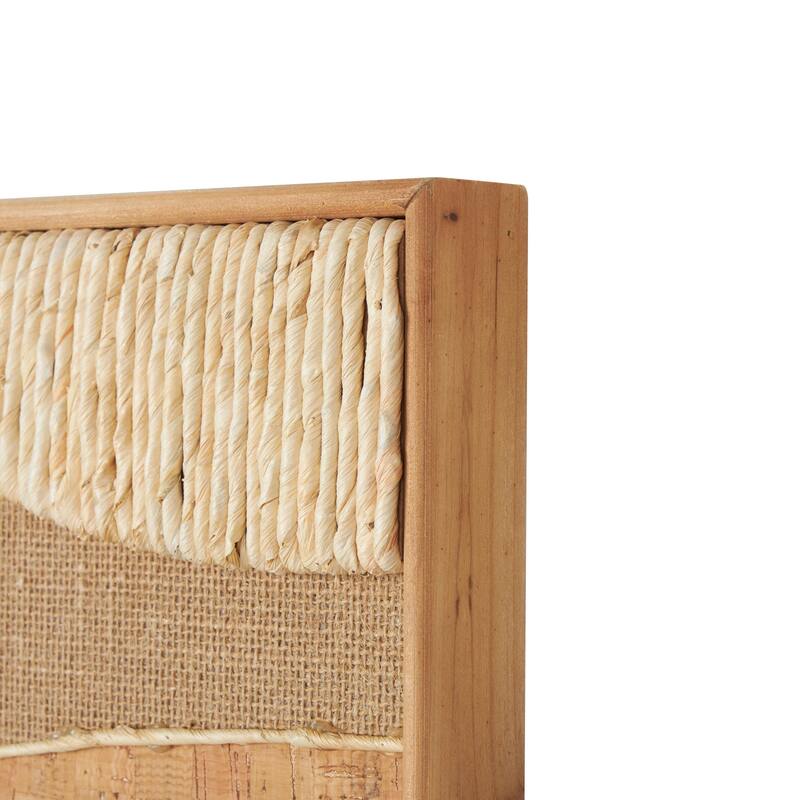 Brown Wood Handmade Dimensional Wavy Mixed Media Abstract Home Wall Decor with Various Textures and Patterns