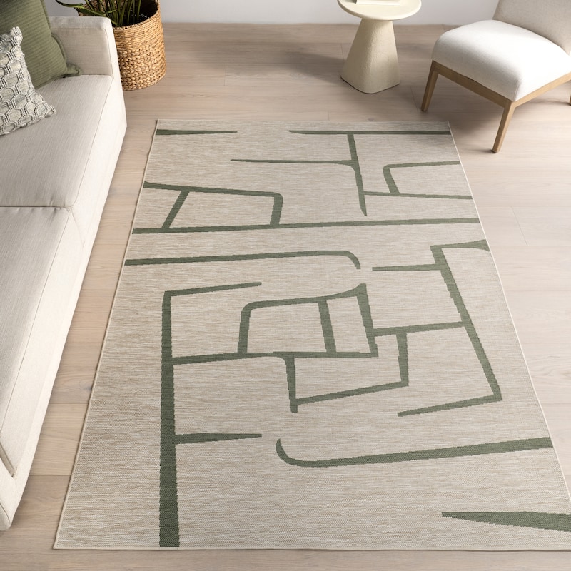 Nuloom Atara Geometric Indoor/Indoor/Outdoor Area Rug - 9' x 12' - Green