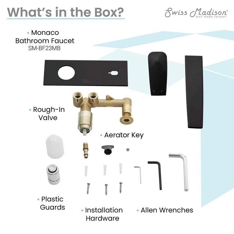 Monaco Single-Handle Wall-Mount Bathroom Faucet