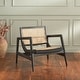 preview thumbnail 9 of 12, SAFAVIEH Ender Rattan Solid Wood Accent Chair (Fully Assembled) - 30"W x 29"D x 28"H